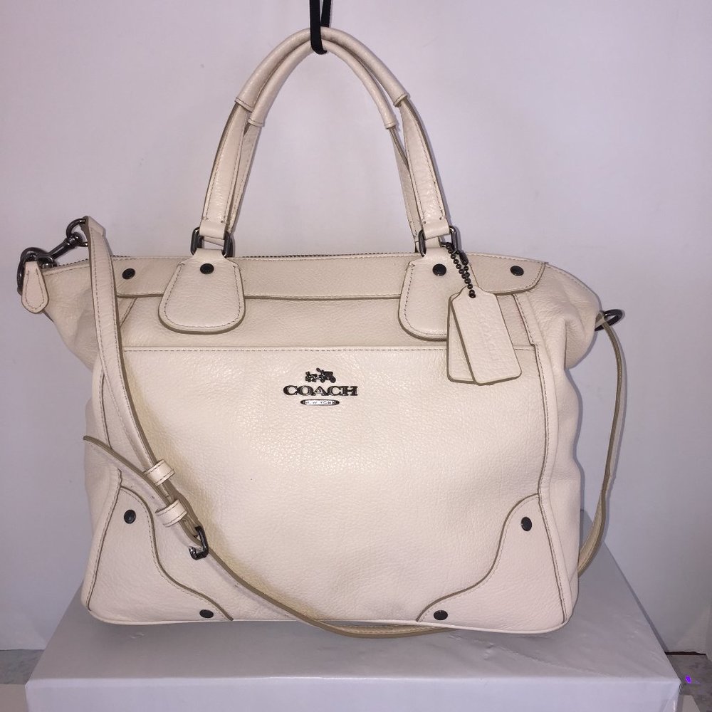 Coach Off White Leather Mickie Satchel Carryall